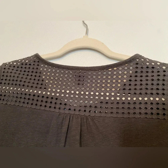 Eddie Bauer Crochet Boxy Blouse Button Up Cottagecore Coquette Modesty Top Boho - Picture 10 of 12